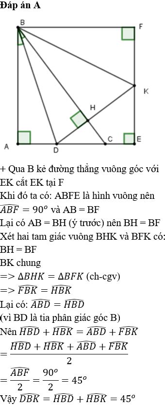 Cho tam giác ABC vuông tại A AB AC Tia phân giác của góc B cắt AC ở D Kẻ DH vuông góc với BC