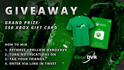 Xbox Dvr On Twitter Giveaway Win A 50 Xbox T Card
