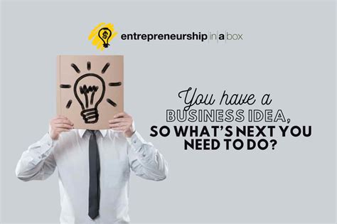 You Have A Business Idea Whats Next You Need To Do Business Ideas
