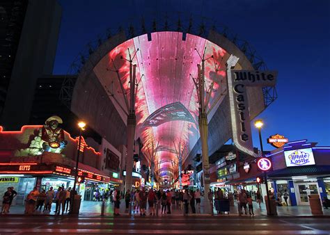 Fremont Street Experience Night Scene Las Vegas Nv Usa Photograph By