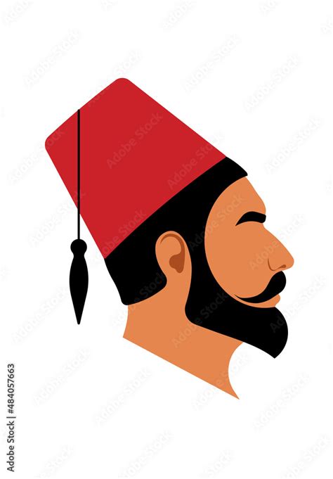 turkish man in fez hat mature bearded man in traditional red cap ottoman culture male