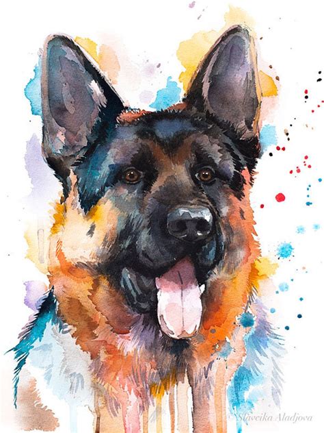 Dog Watercolor Painting Original Art Painting Watercolor Animals