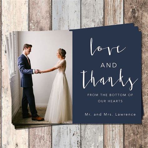 This wedding thank you photo card template is perfect for the diy bride. Wedding Thank You Card-Wedding-Bridal-Thank You Card-PIY ...