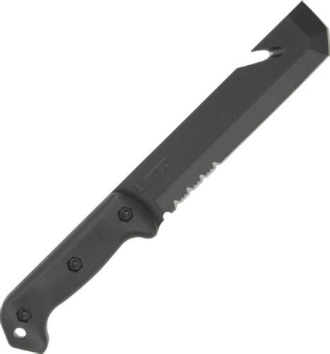 Becker Black Tac Tool Serrated 1095 Carbon Steel Fixed Blade Knife W