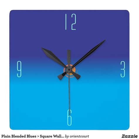 Plain Blended Blues Square Wall Clocks Zazzle Clock Square Wall