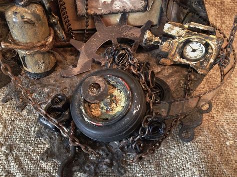 Tim Holtz Steampunk Grunge Bookends With A Tiny Mini Album By Anne