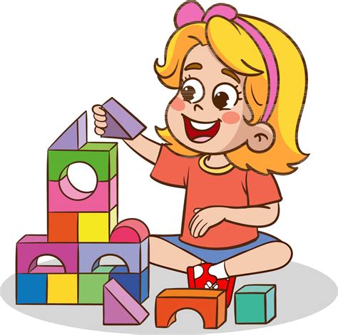 Cute Little Kids Playing With Toys Together Cartoon Vector 24644083