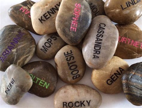 Personalized Engraved Polished Name Stones Garden Stones Etsy