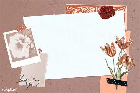 Download Premium Illustration Of Floral Feminine Scrapbook Collage Design โปสเตอร์กราฟิกดีไซน์