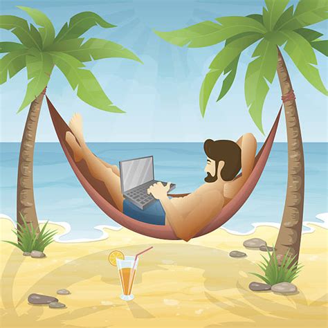 Relaxing Beach Cartoons Illustrations Royalty Free Vector Graphics