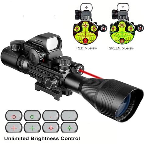 4 12x50 Eg Rifle Scope Rangefinder Rg Mil Dot With Holographic Sight