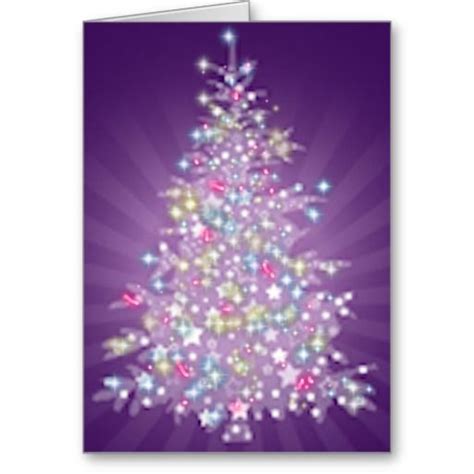 Purple Christmas Tree Holiday Card Purple Christmas