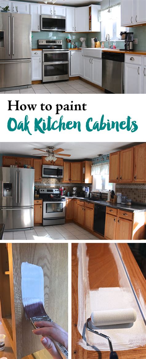 We couldn't afford to buy new cabinets, so painting finally won him over. How to paint oak kitchen cabinets — Weekend Craft