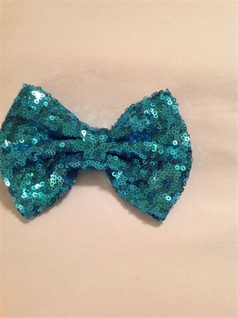 Turquoise Hair Bows Sequin Hair Bows Large Hair Bows Etsy Turquoise