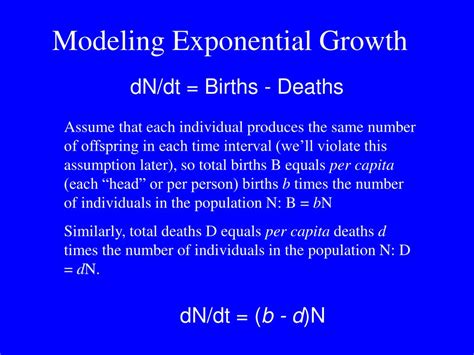 Ppt Population Dynamics I Exponential Growth Powerpoint Presentation