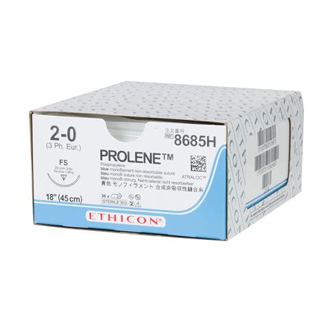 Ethicon Prolene Polypropylene Suture 8685h Synthetic Non