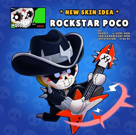 We're compiling a large gallery with as high of quality of the majority of the skins can be unlocked with gems, but there's a couple that are available for a limited time or by completing a certain objectives. SKIN IDEA Rockstar Poco : Brawlstars