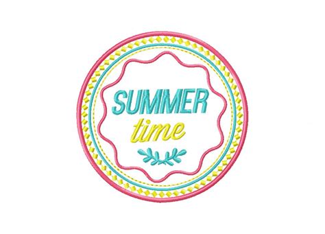 Summer Time Badge Embroidery Design Daily Embroidery