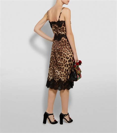 Dolce And Gabbana Leopard Print Slip Dress Harrods Uk