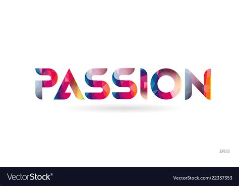 Passion Colored Rainbow Word Text Suitable Vector Image