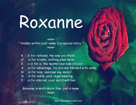 Roxanne Unique Name Creator