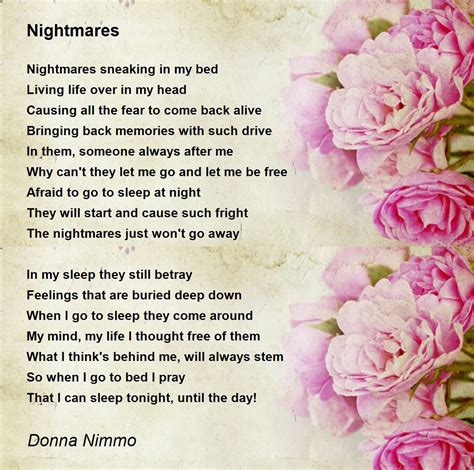Nightmares Nightmares Poem By Donna Nimmo