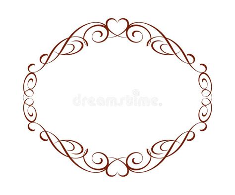 Decorative Vintage Frame With Heartsvector Illustration Stock Vector