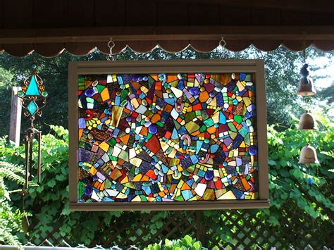 Mosaic Window Stained Glass Mosaic Window Glass Window Art Broken Glass Crafts