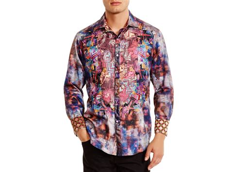 Robert Graham Limited Edition Embroidered Tie Dye Classic Fit Button