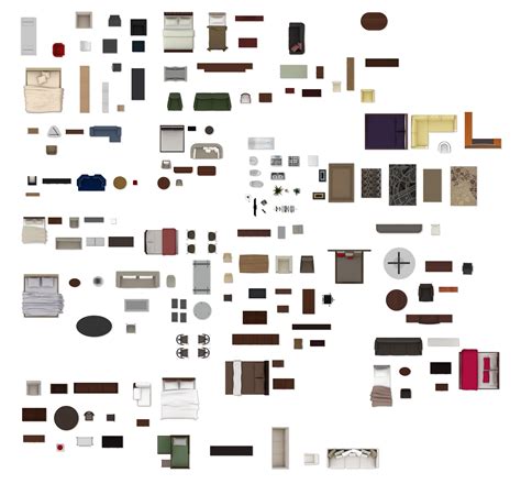 Transparent background png cutouts to drop straight into photoshop, illustrator or anywhere else really. PSD 2d floorplan furniture 3D model | CGTrader