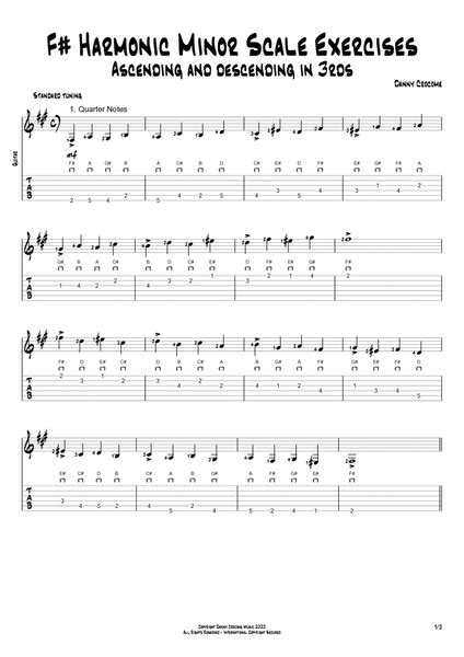 F Harmonic Minor Scale Exercises Ascending And Descending In 3rds By Traditional Electric