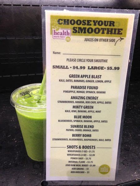 Deals and sales eateries and bars store amenities events careers. whole foods smoothie menu | good eats | Pinterest ...