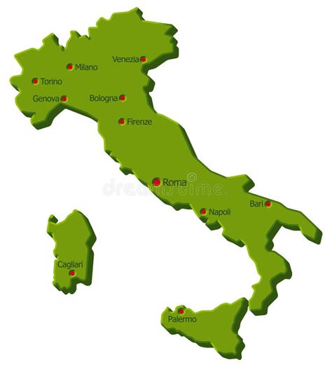 Vector Color Administrative Map Of Italy With Regions Districts