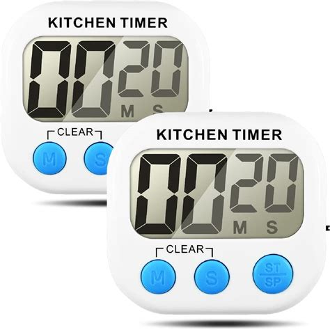 2 Pack Digital Kitchen Timer Senhai Magnetic Kitchen Timers With Loud