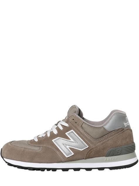 Lyst New Balance 574 Mesh And Suede Sneakers In Brown For Men