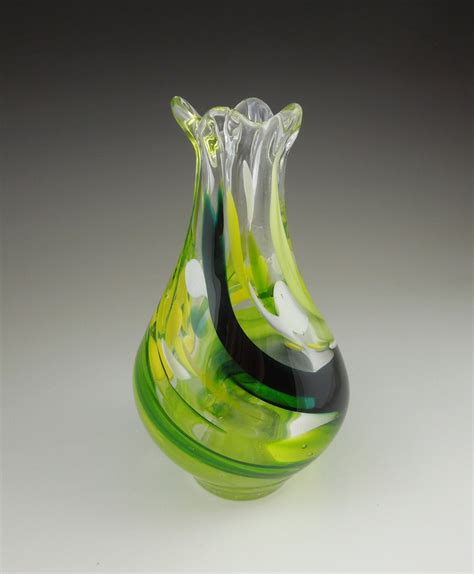 Lime Green Vase Glass Vase Venetian Glass Glassblowing