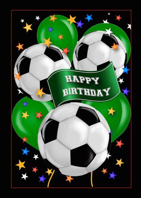 Soccer Ball Futbol Sports Theme Balloon General Birthday Card