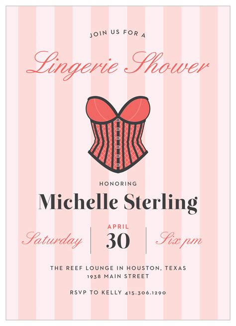 Lingerie Shower Bachelorette Invitations By Basic Invite
