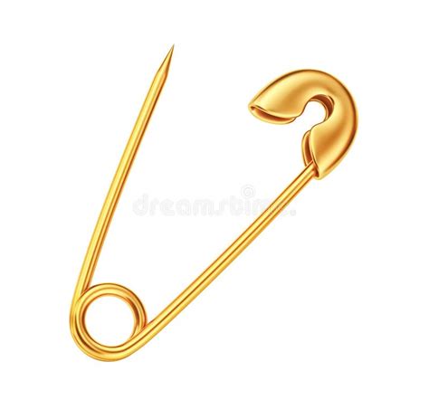 Open Safety Pin Isolated On White Clipping Path Included Stock