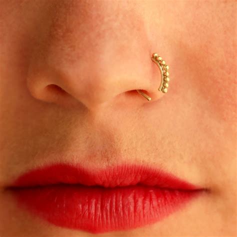 Gold Nose Ring Indian Nose Ring Nose Ring Unique Nose Ring Etsy