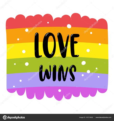 gay pride lettering on a rainbow flag inscription love wins lgbt rights concept vector