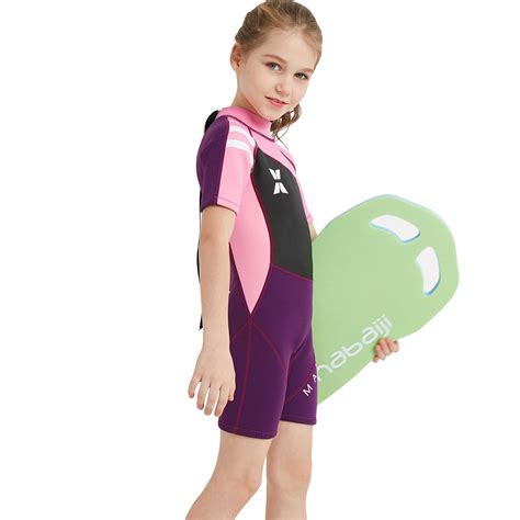 2018 Fashion Short Sleeve Girl Children Swimwear Wetsuit Sailing Suit