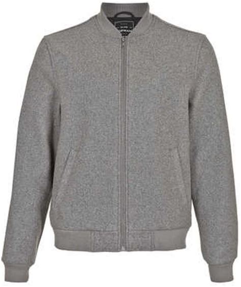 Topman Grey Wool Mix Bomber Jacket In Gray For Men Grey Lyst