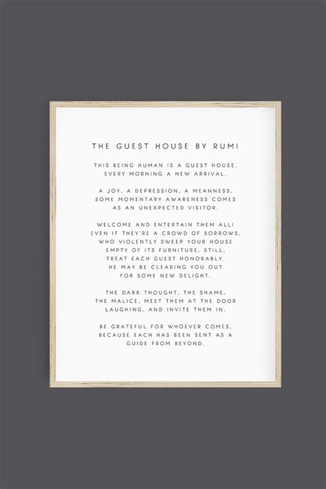 The Guest House By Rumi Printable Poem By Printable Zen Co On Etsy