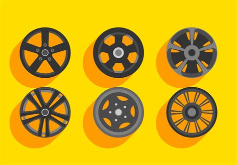 Alloy Wheels Set Free Vector 156574 Vector Art At Vecteezy