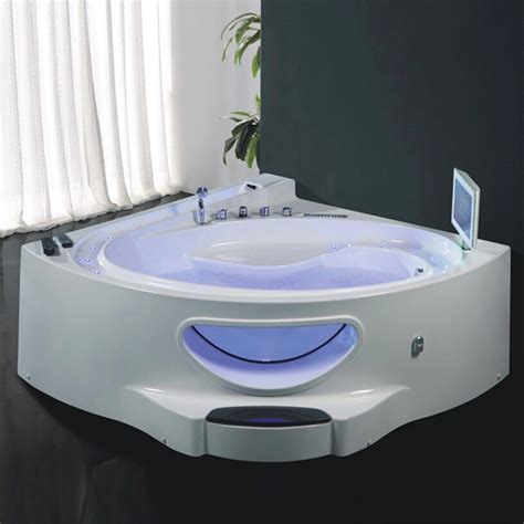 2 person with tv massage jet indoor corner whirlpool bathtub china massage bathtub and