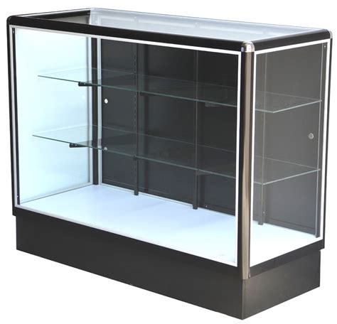 Show Case With Black Aluminum Frame Full Vision 60 X 38 X20 Inch