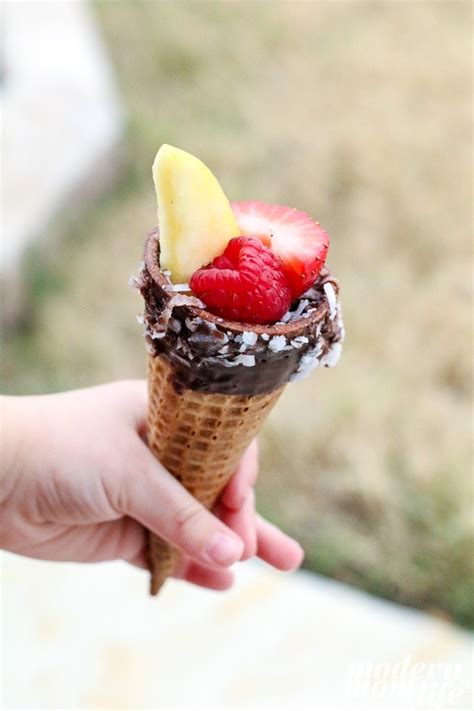 Easy To Make Chocolate Dipped Fruit Cones Modern Mom Life