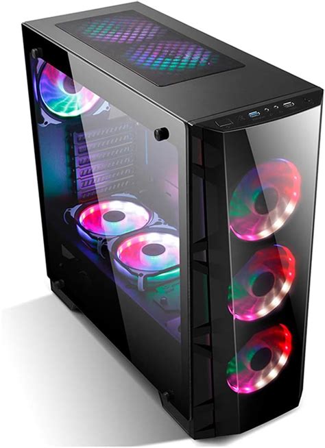 Golden Field Z7 Mid Tower Atxmicro Atx Gaming Pc Case Pre Installed 3