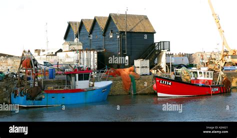 Fishing Boats In Whitstable Stock Photo Alamy